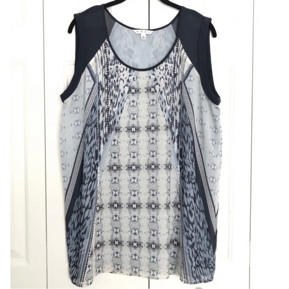 Cabi Sleeveless Reptile Snakeskin Print Tunic Top Blouse Chiffon Line Women Sz S - Picture 9 of 12